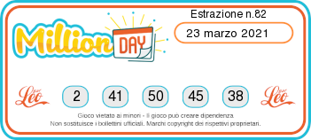 estrazione million day martedi 23 marzo 2021