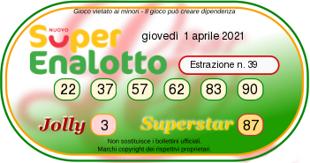 estrazione superenalotto giovedi 1 aprile 2021