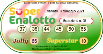 superenalotto estrazione sabato 08 maggio 2021