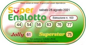 estrazione super enalotto 28 agosto 2021