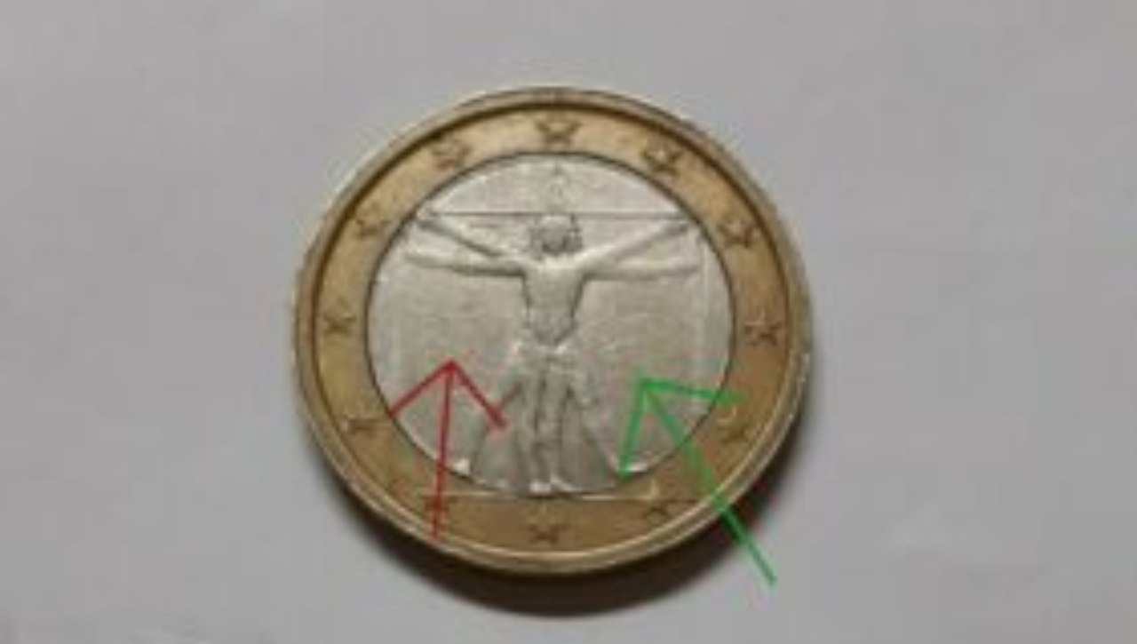 1 euro Uomo vitruviano
